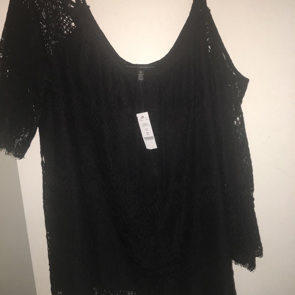 white house black market off shoulder top